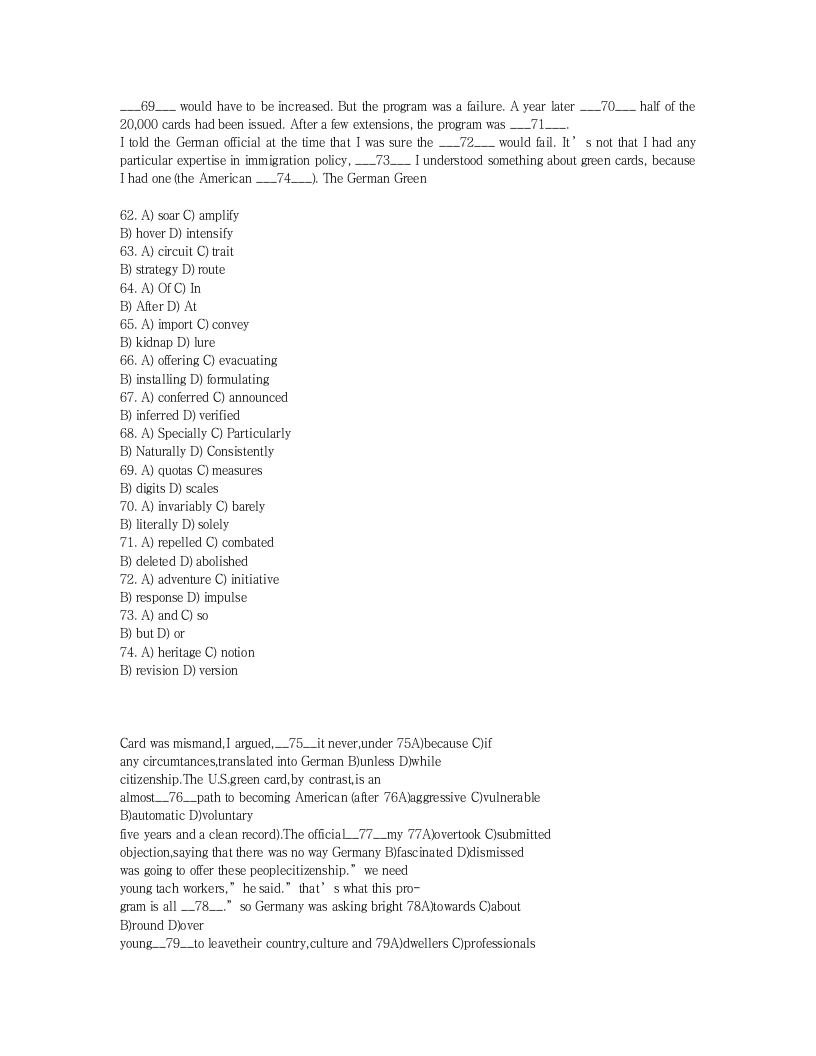 2008年6月全国大学英语六级考试真题和答案第11页