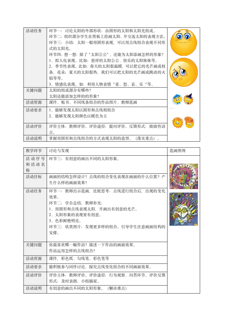 沪教版美术一年级上册 我的太阳（教案）.doc第2页