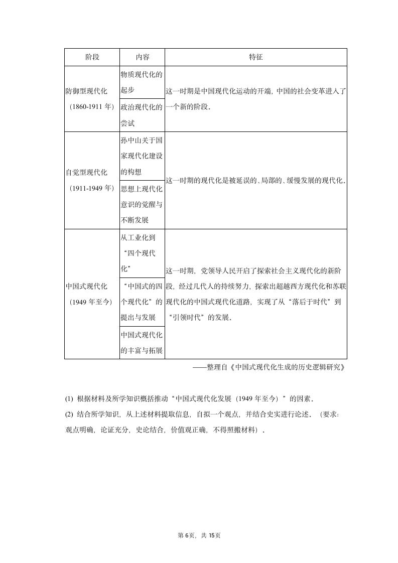 2023年安徽省合肥市包河区中考历史二模试卷（含解析）.doc第6页