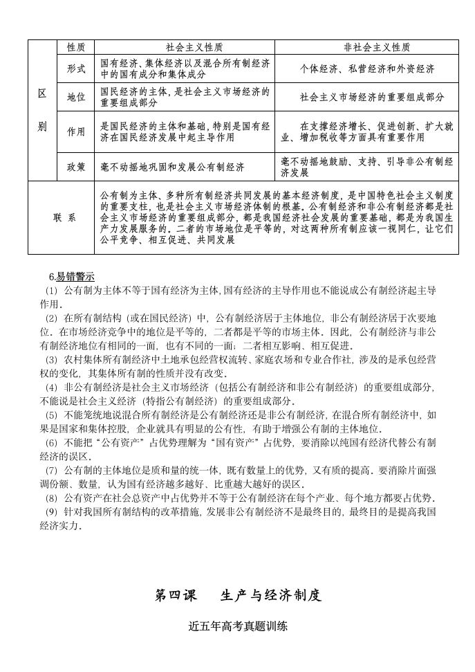 必修Ι经济生活第四课 《生产与经济制度》导学案.doc第4页