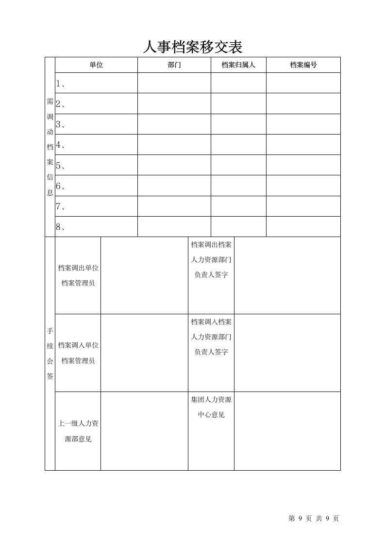 某集团人事档案管理制度（附档案借阅表）.doc第9页