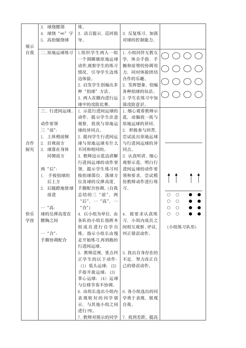 二年级体育小篮球行进间运球  教案 全国通用.doc第4页