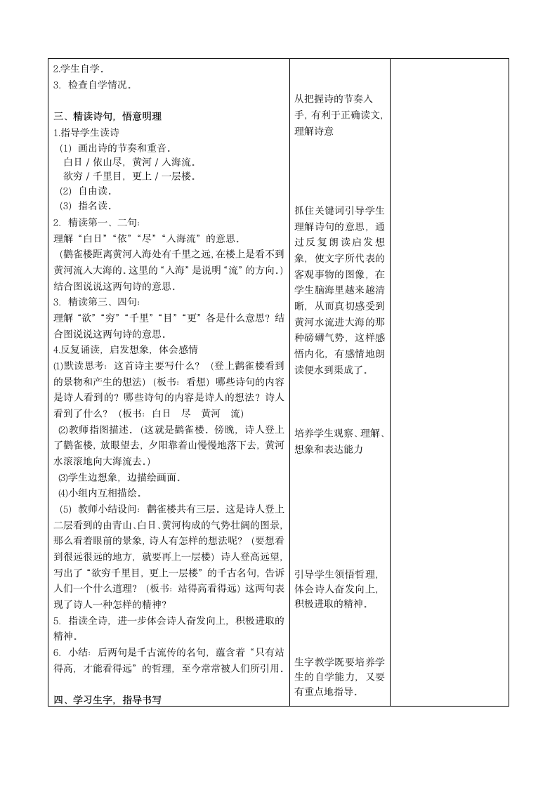 苏教版二年级语文上册-登鹳雀楼 教学设计.doc第2页