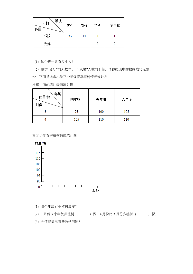 北京版2021-2022学年数学三年级下册 第九单元整理数据单元测试（带答案）.doc第6页