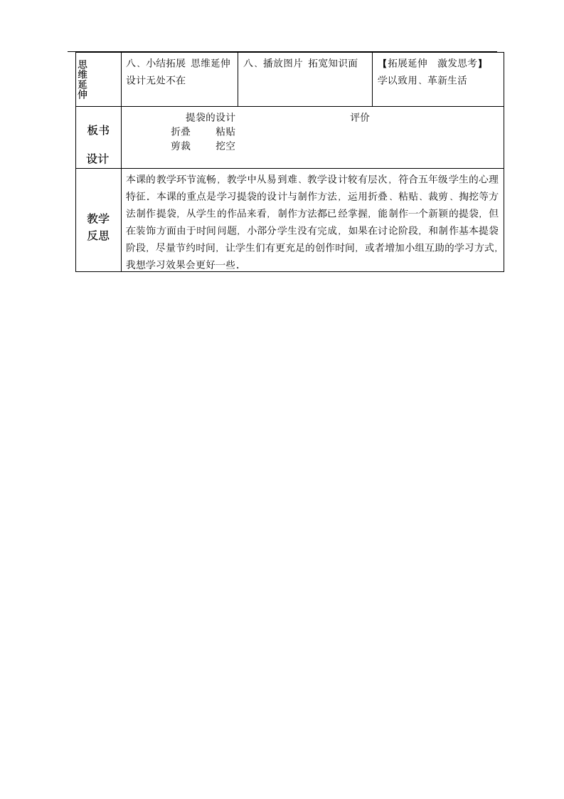 人美 版五年级美术下册《第5课：提袋的设计》教学设计（表格式）.doc第3页