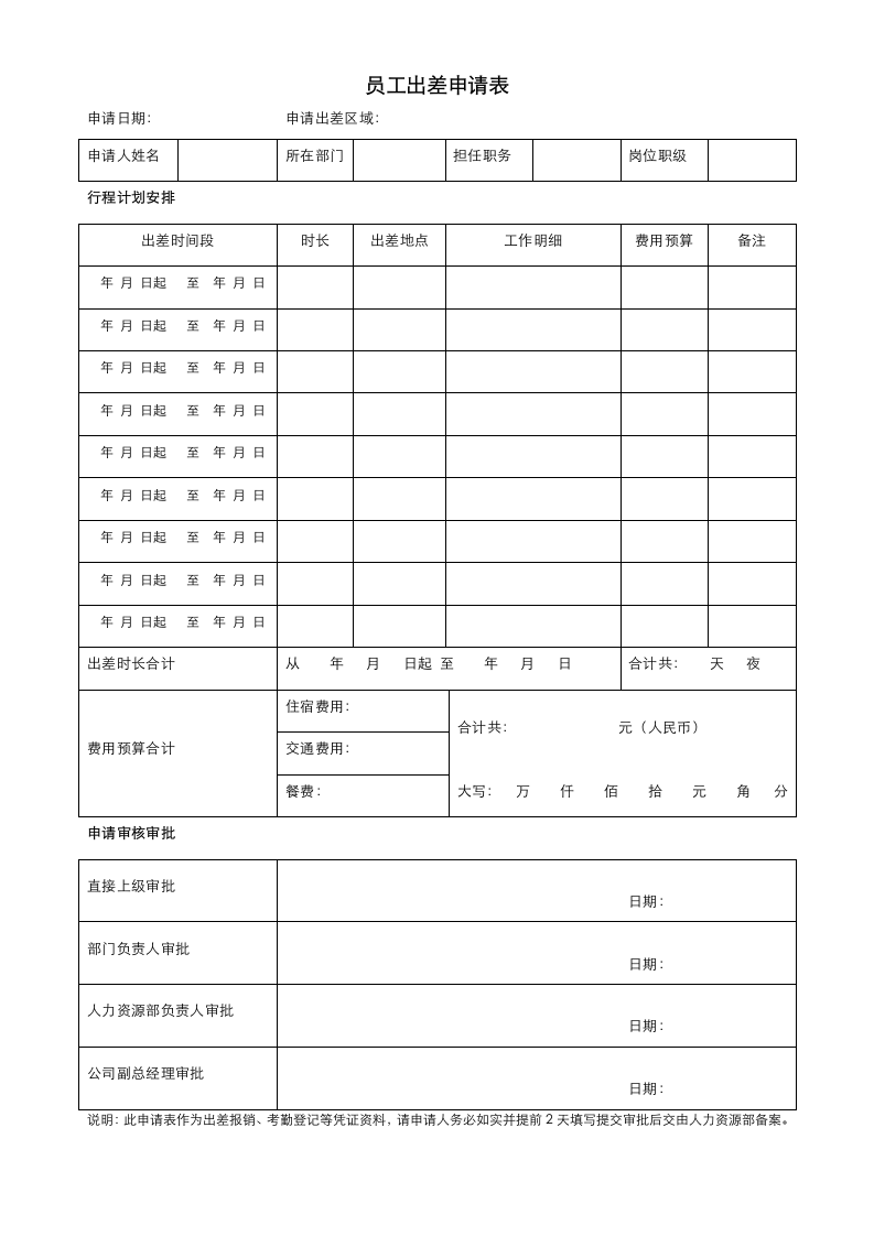 员工出差申请表.docx第1页