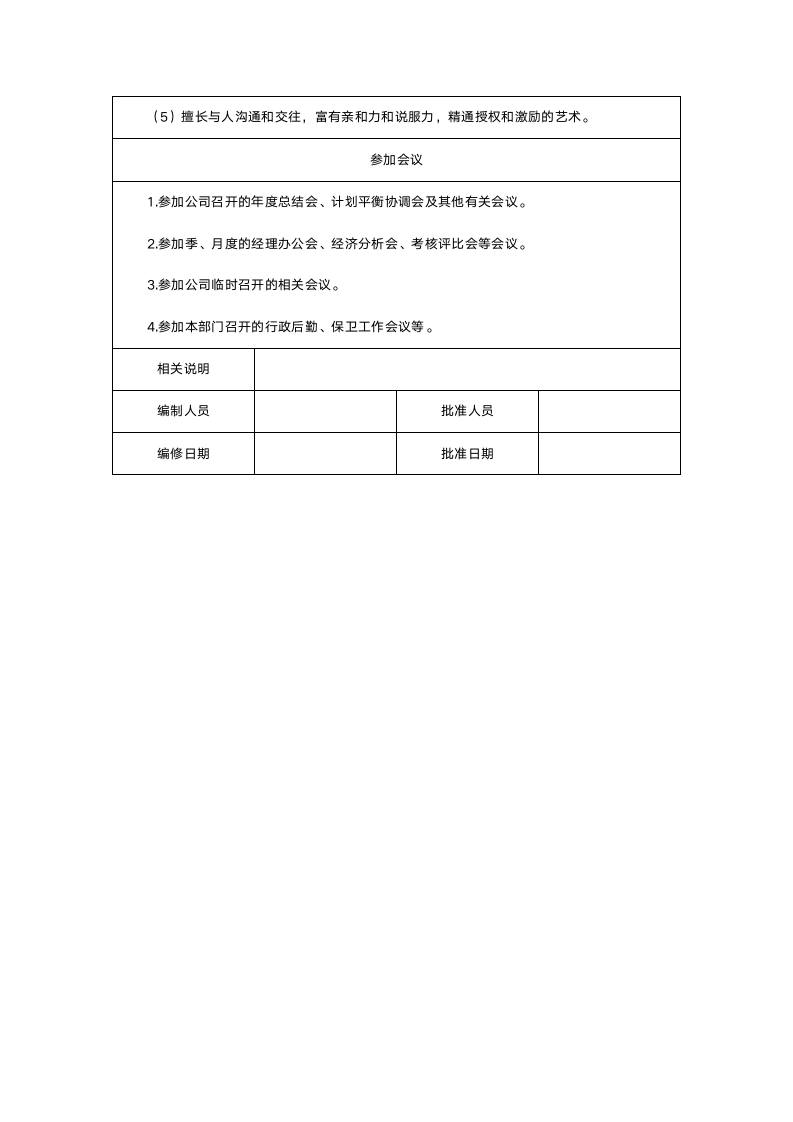 行政经理岗位说明书.doc第3页