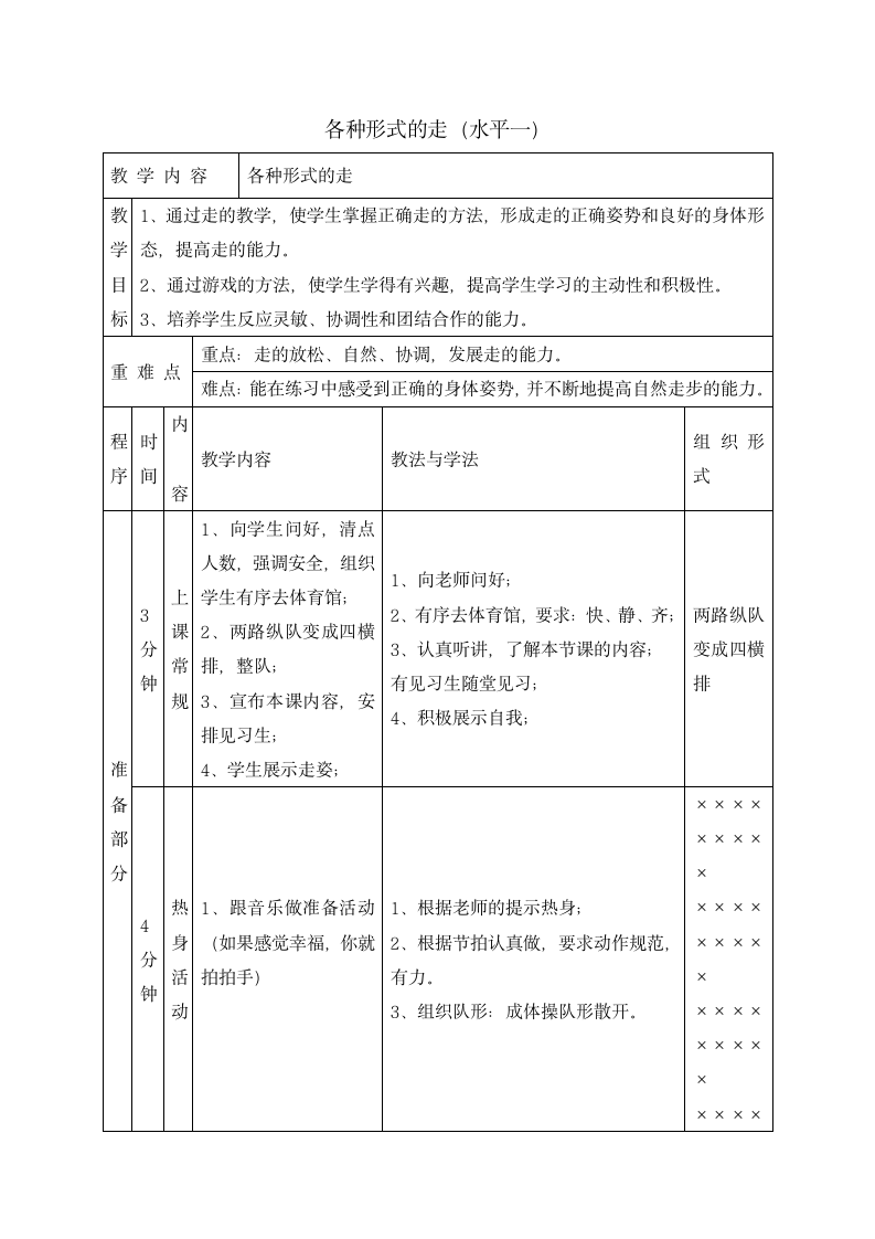 一年级体育教案-各种形式的走 通用版.doc第1页