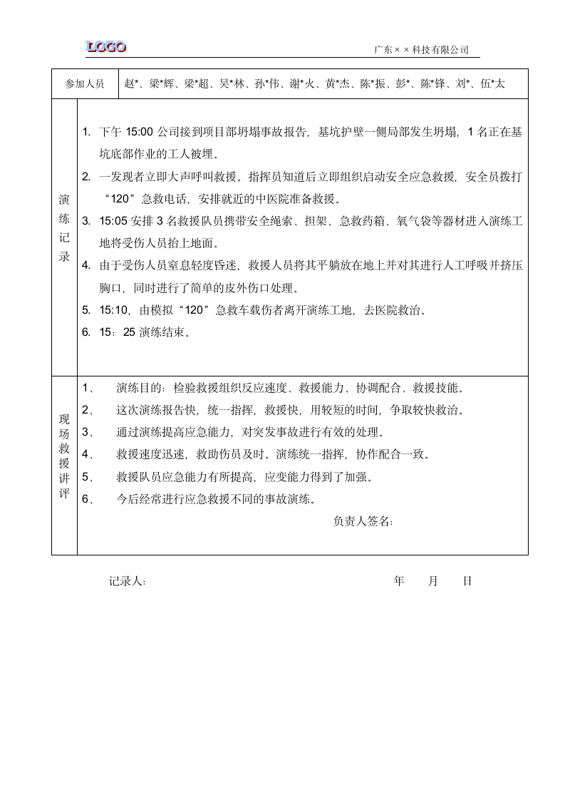 施工现脚手架坍塌应急救援演练方案及演练记录.docx第5页