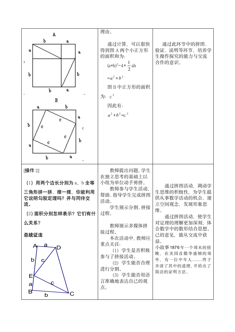 苏科版八年级数学上册《3.1 勾股定理的证明 》教学设计.doc第4页