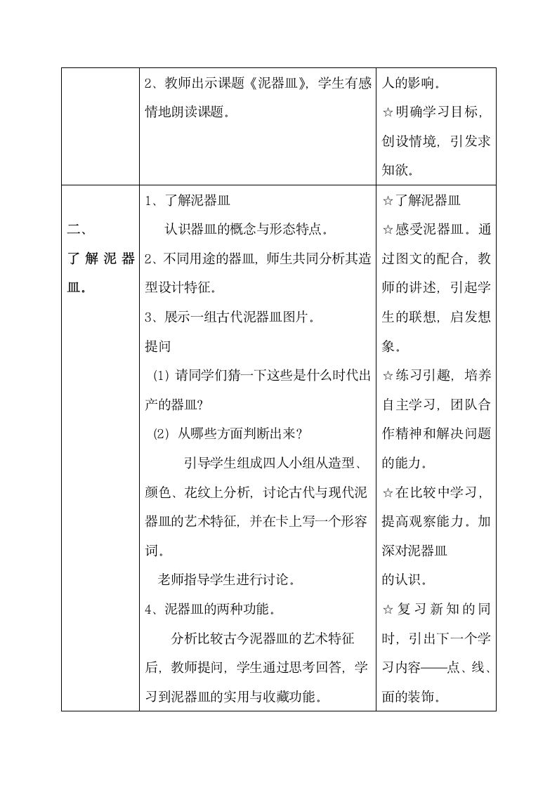 二年级上册美术教案-4.11 泥器皿 岭南版.doc第3页