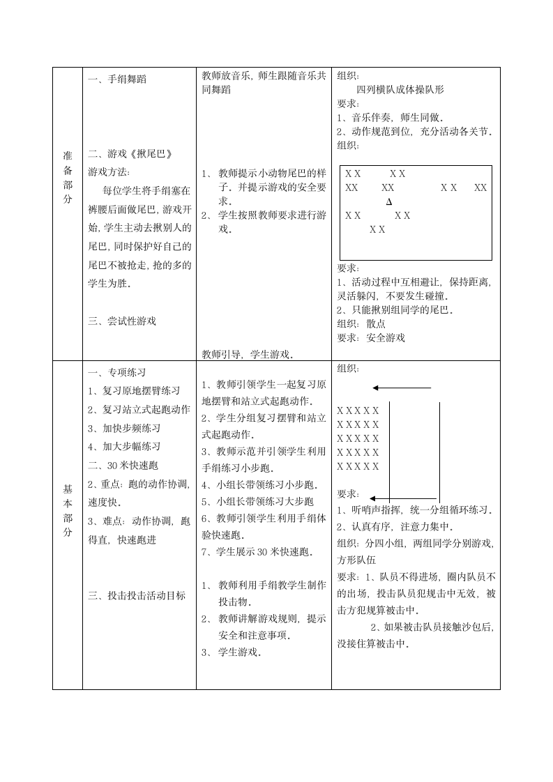 二年级体育教案-快速跑与游戏全国通用.doc第4页