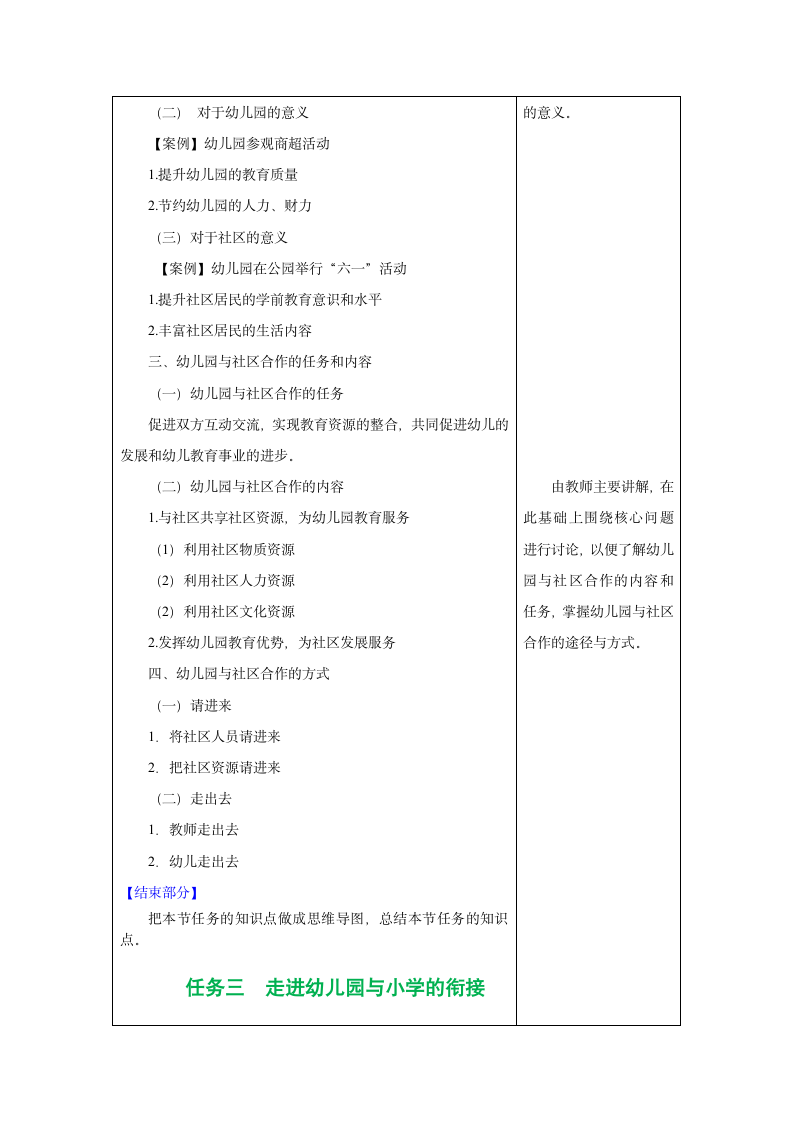 第10章 幼儿园的衔接与合作 教学设计（表格式）2023-2024学年高一《幼儿教育学》同步教学（湖南师范大学出版社）.doc第5页