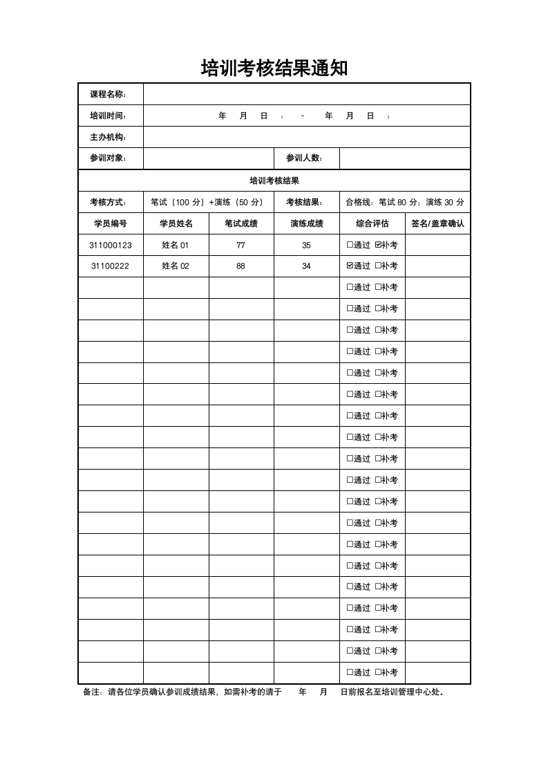 培训考核结果通知.docx第1页