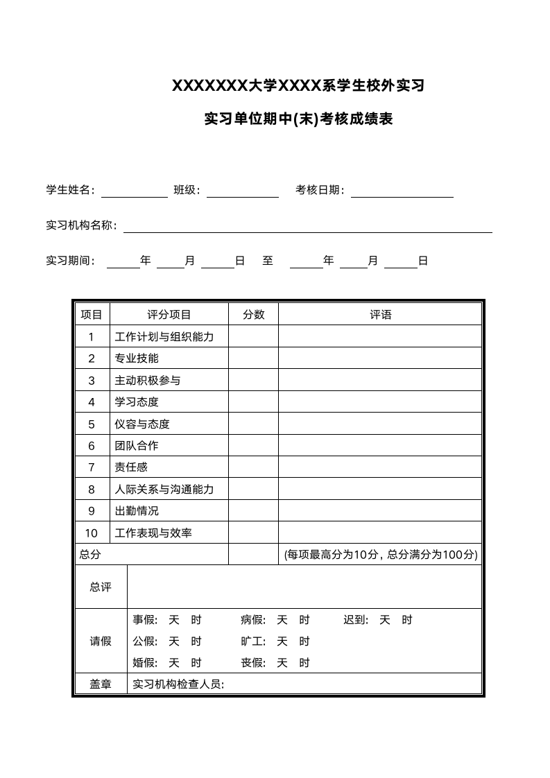 实习生考核成绩表.docx第1页