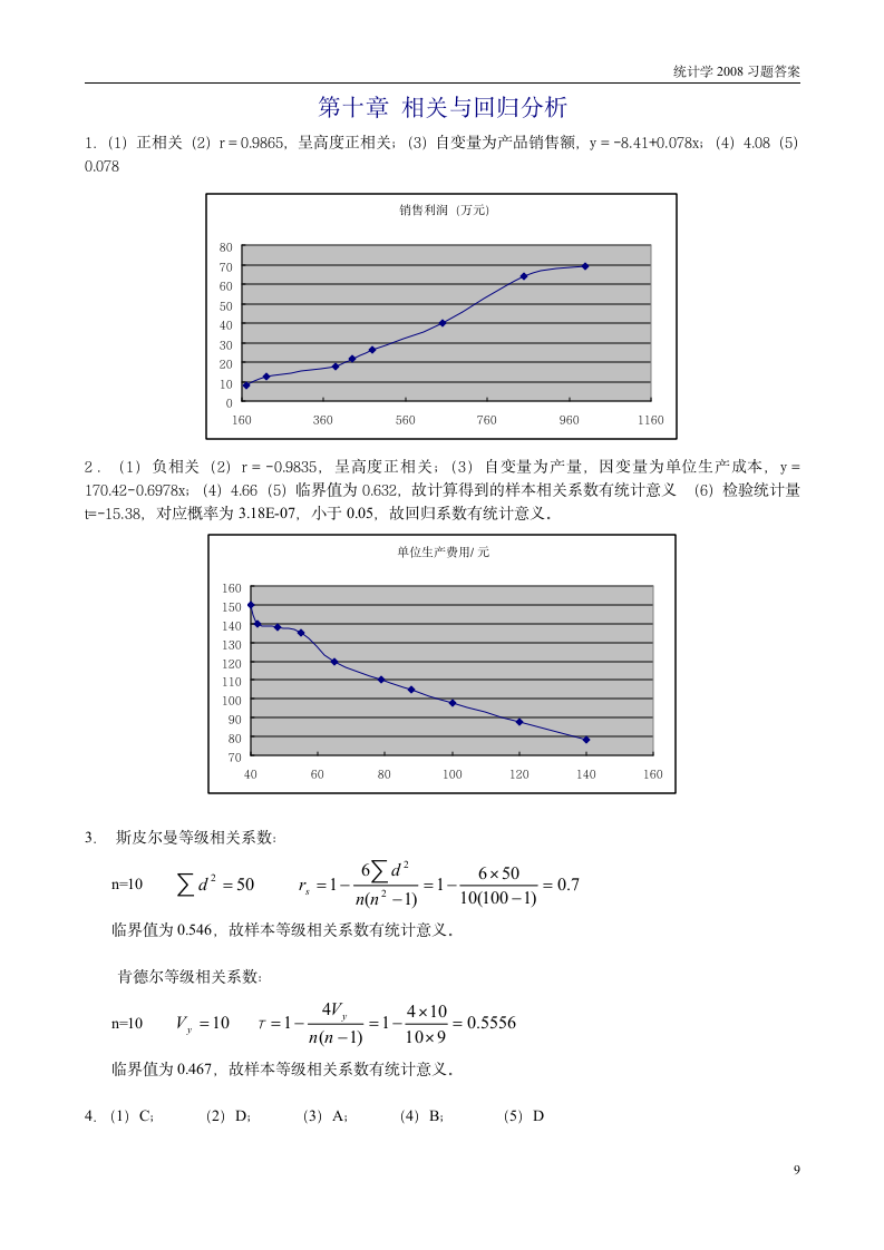 南京财经大学统计学答案第9页