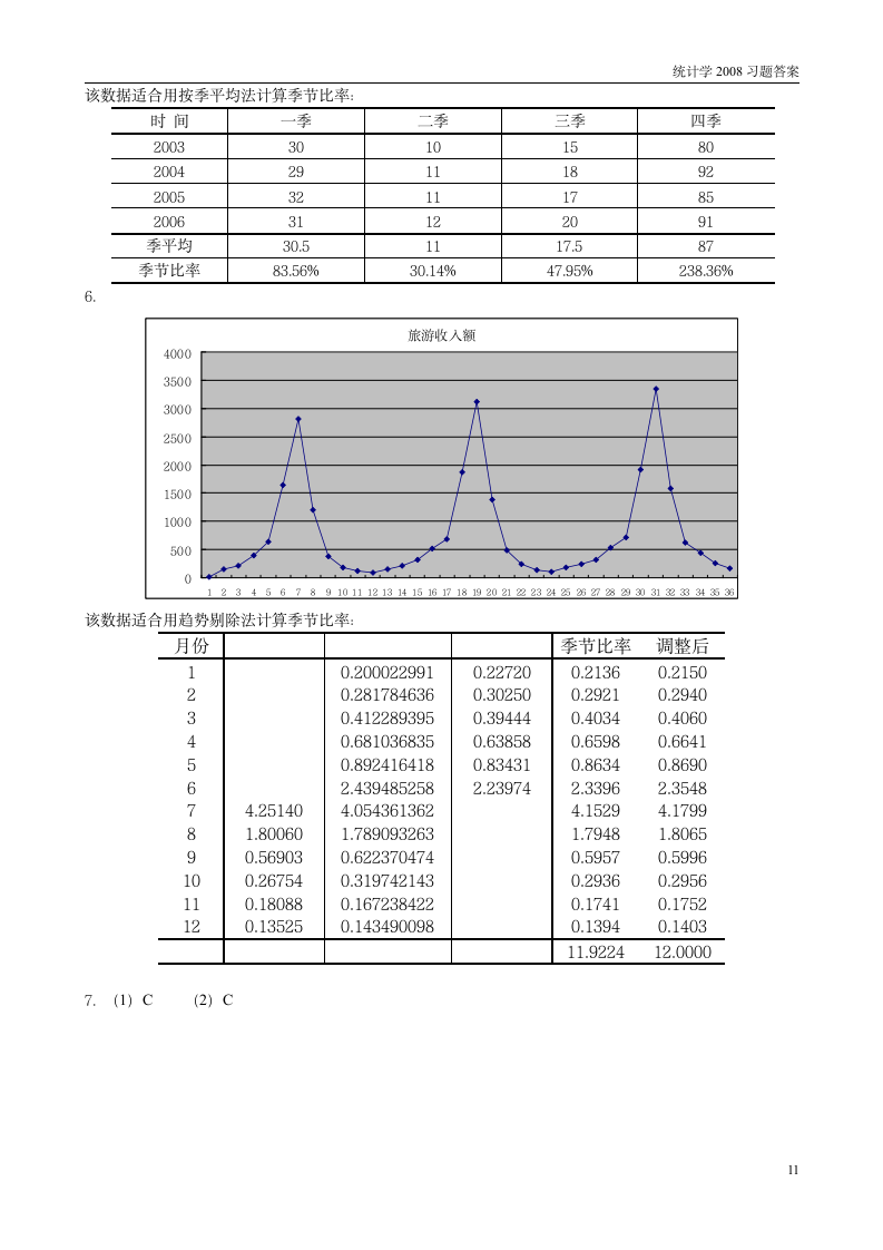 南京财经大学统计学答案第11页