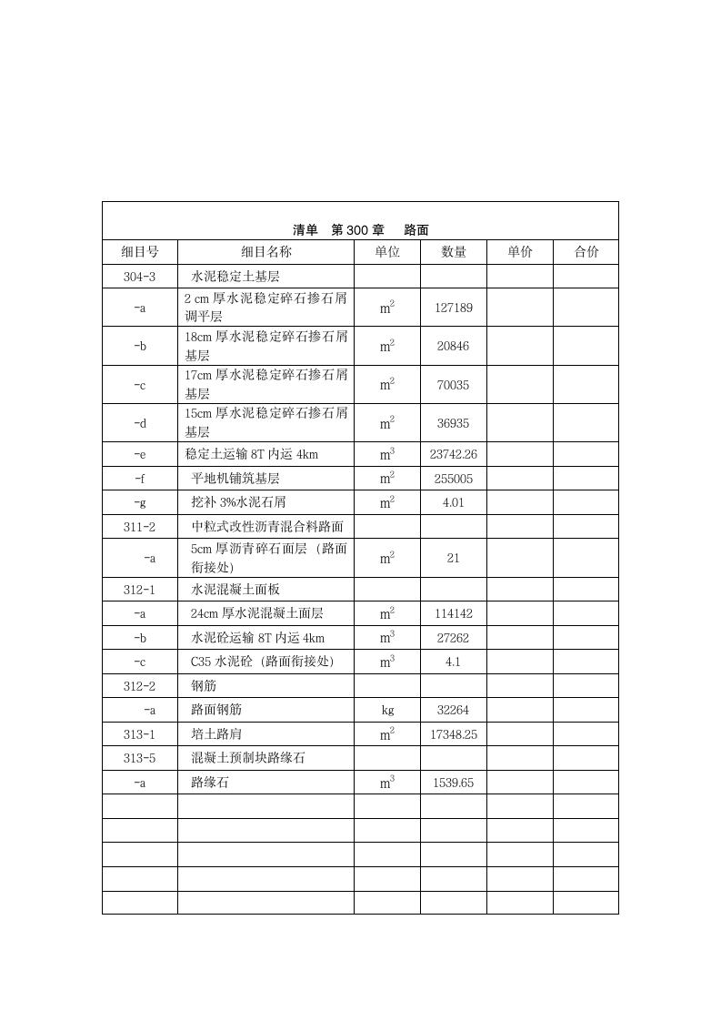 公路工程量清单范本.doc第3页