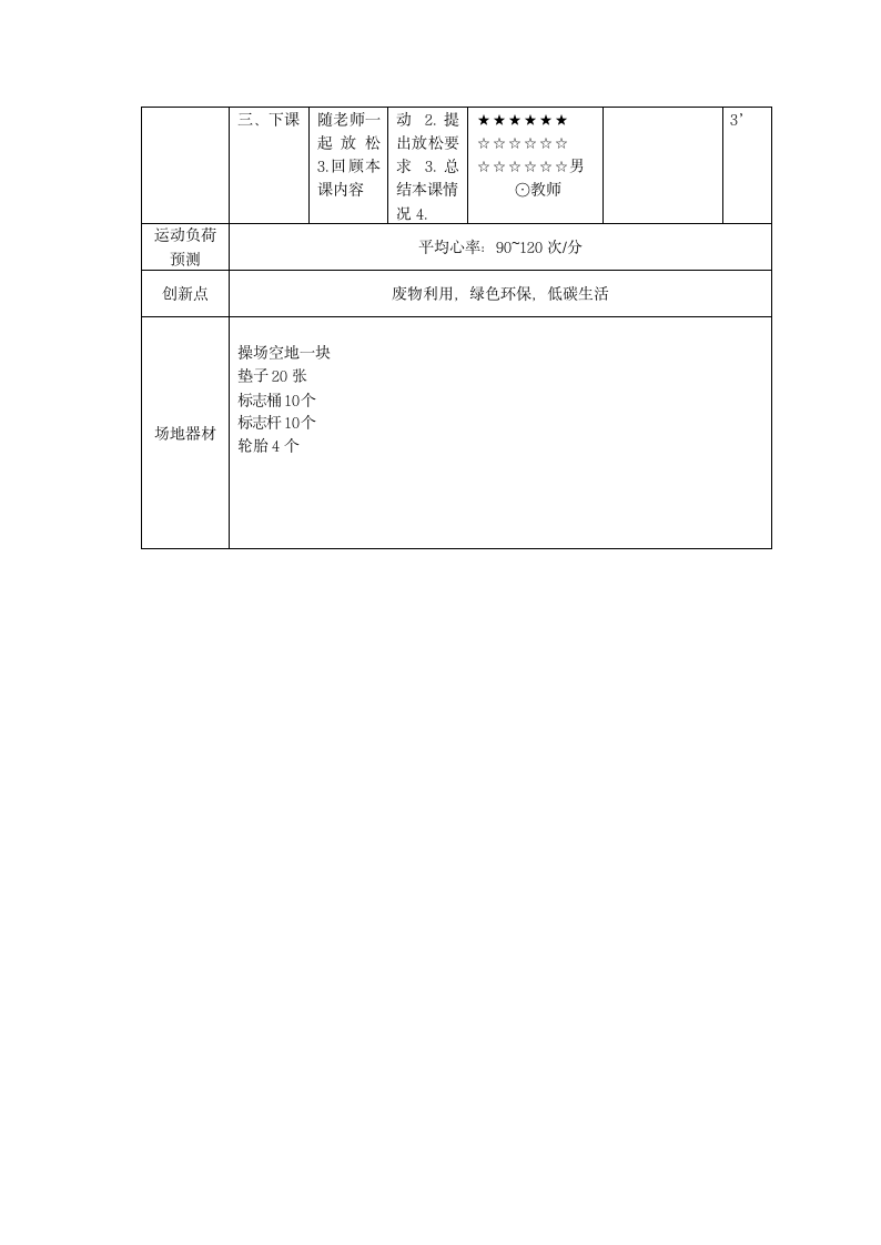 疯狂的轮胎（教案） 体育四年级下册.doc第4页