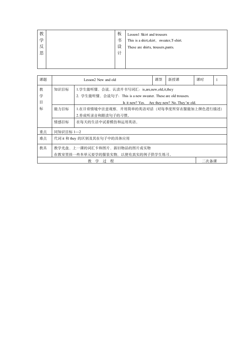 2013新版冀教版四年级上英语第一单元教案.doc第2页