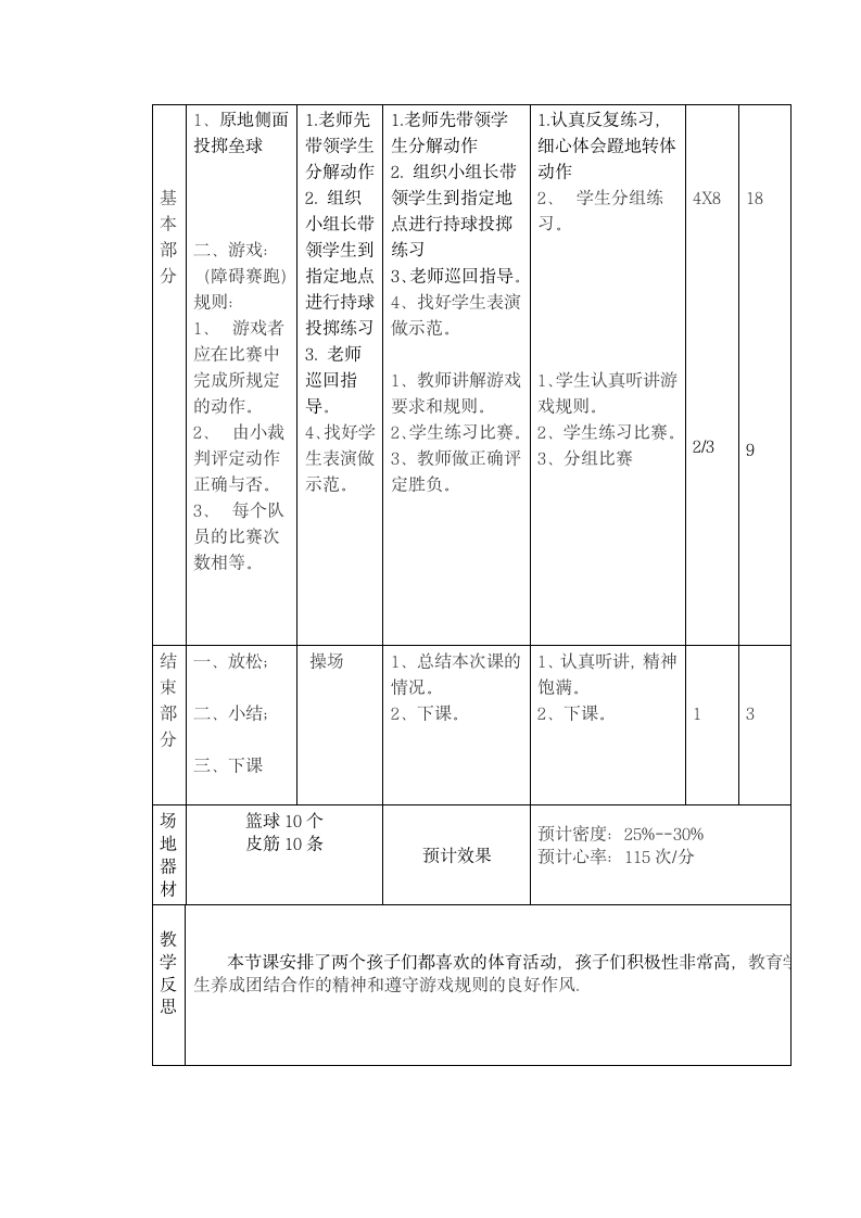 小学五年级下学期体育教案第二十课.doc第2页