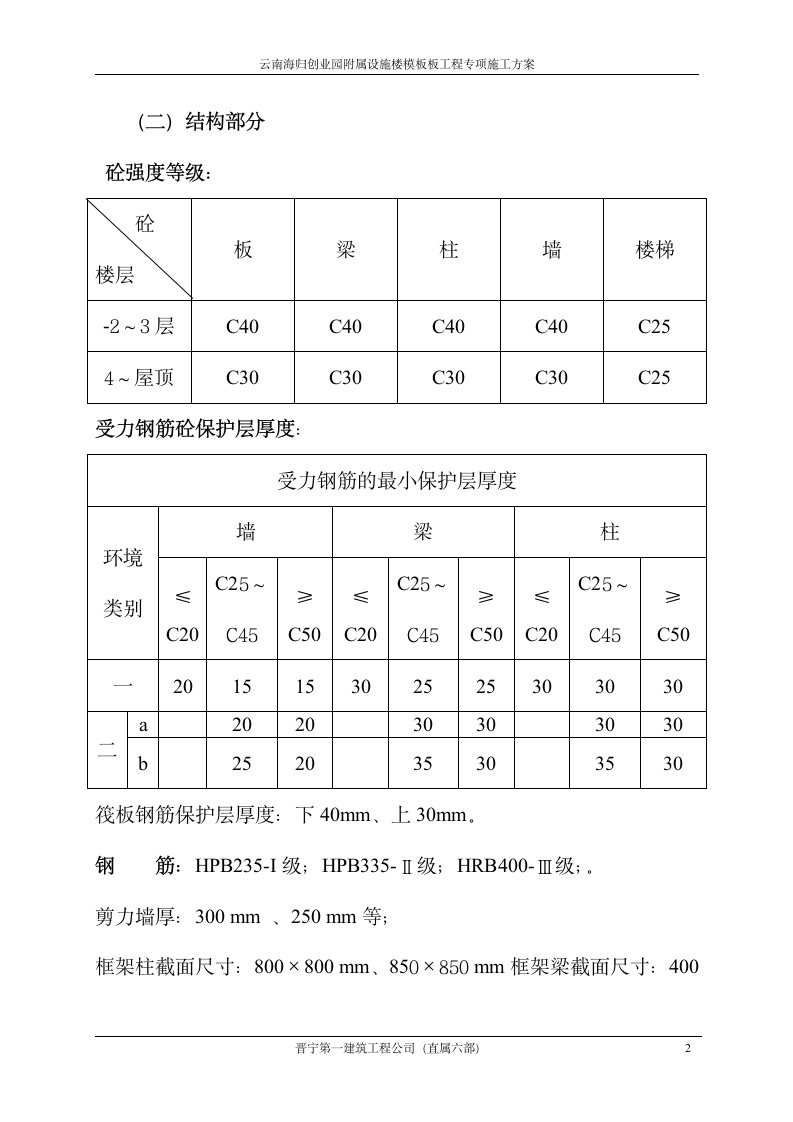 云南海归创业园附属设施楼模板板工程专项施工设计方案.doc第2页