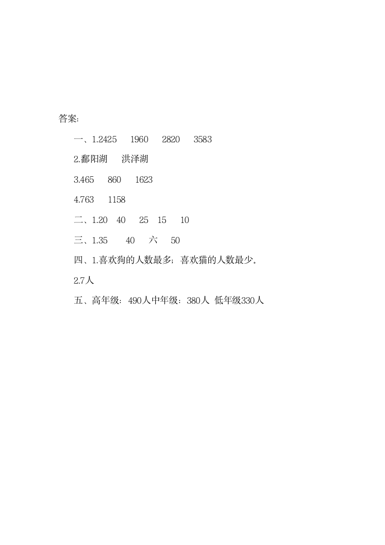 七条形统计图同步训练  2021-2022学年四年级上册数学人教版（含答案）.doc第5页