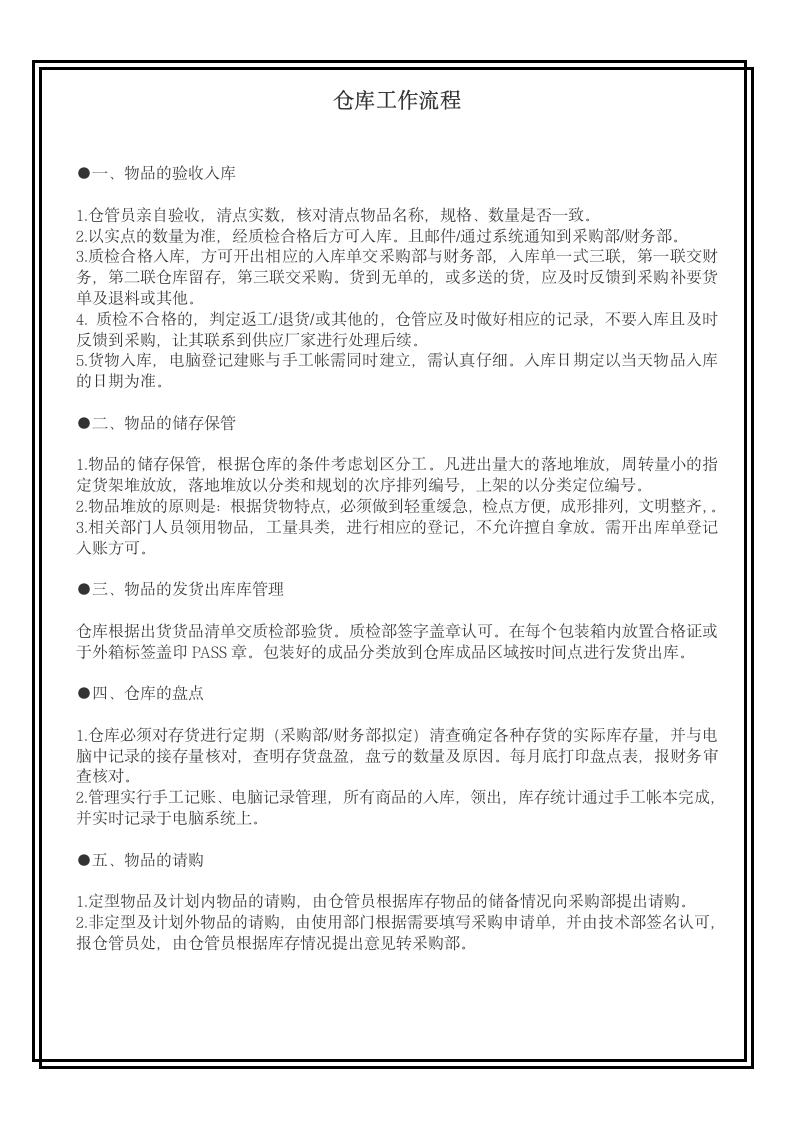 仓库管理工作流程.docx