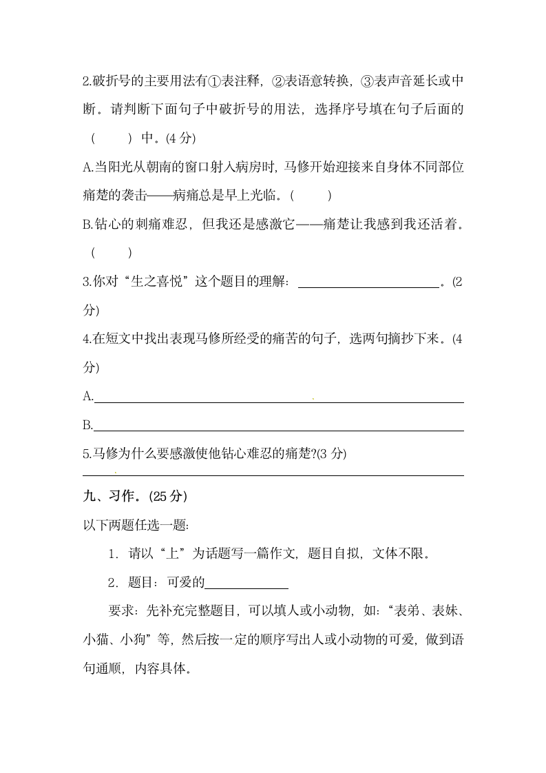 小升初语文初一新生入学分班考试押题密卷①（含答案）.doc第5页