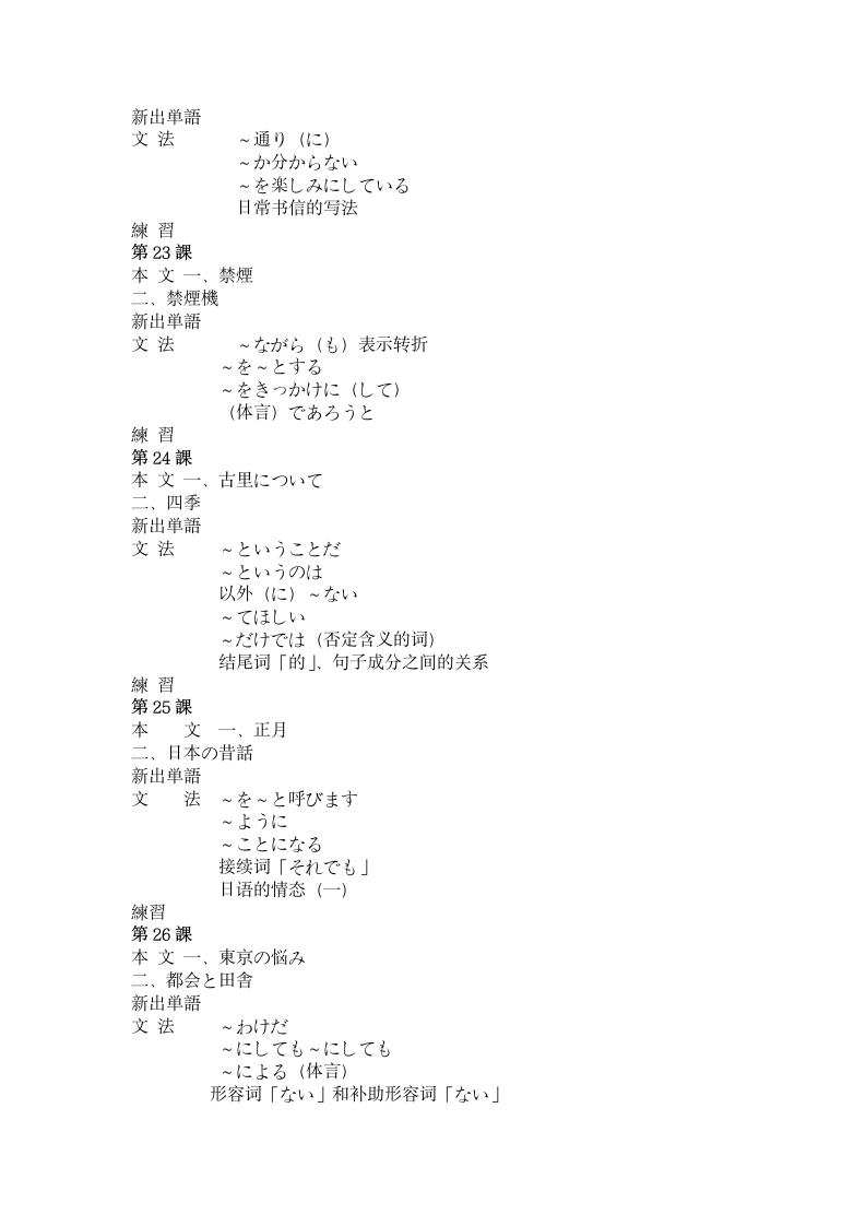 2013年 河北省自考本科 二外 日语考试大纲第6页