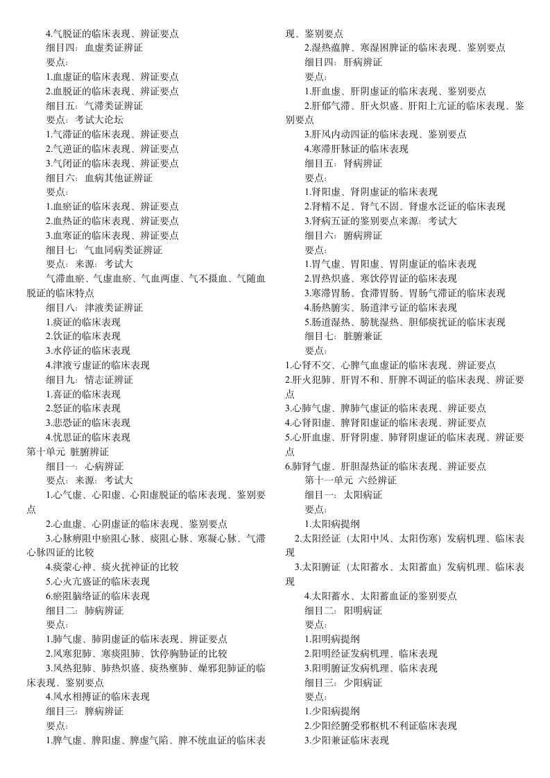 2019年中医执业医师《中医诊断学》大纲第3页