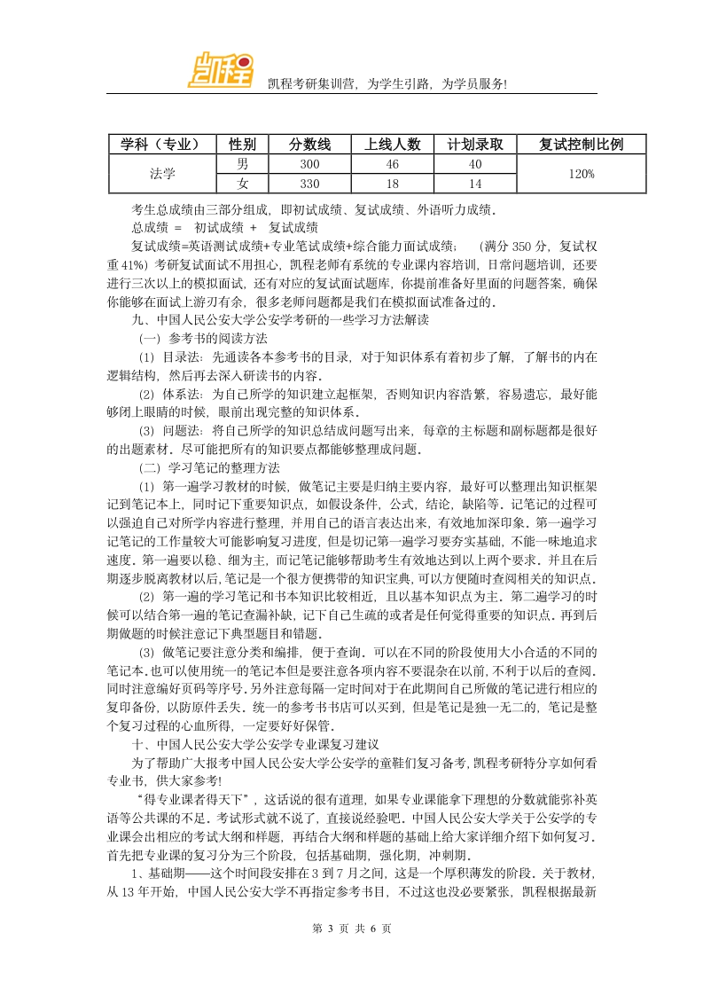 中国人民公安大学公安学考研难度大不大第3页