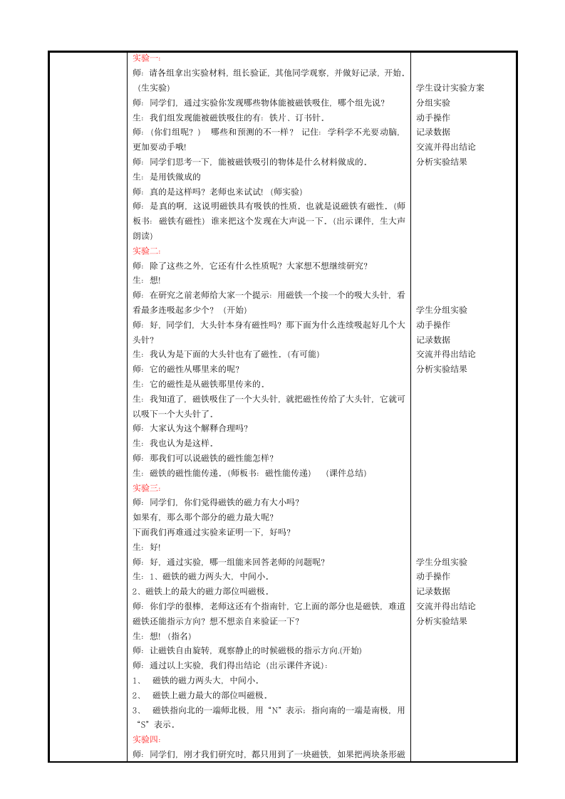 五年级上册科学教案-3.4 研究磁铁 苏教版.doc第2页