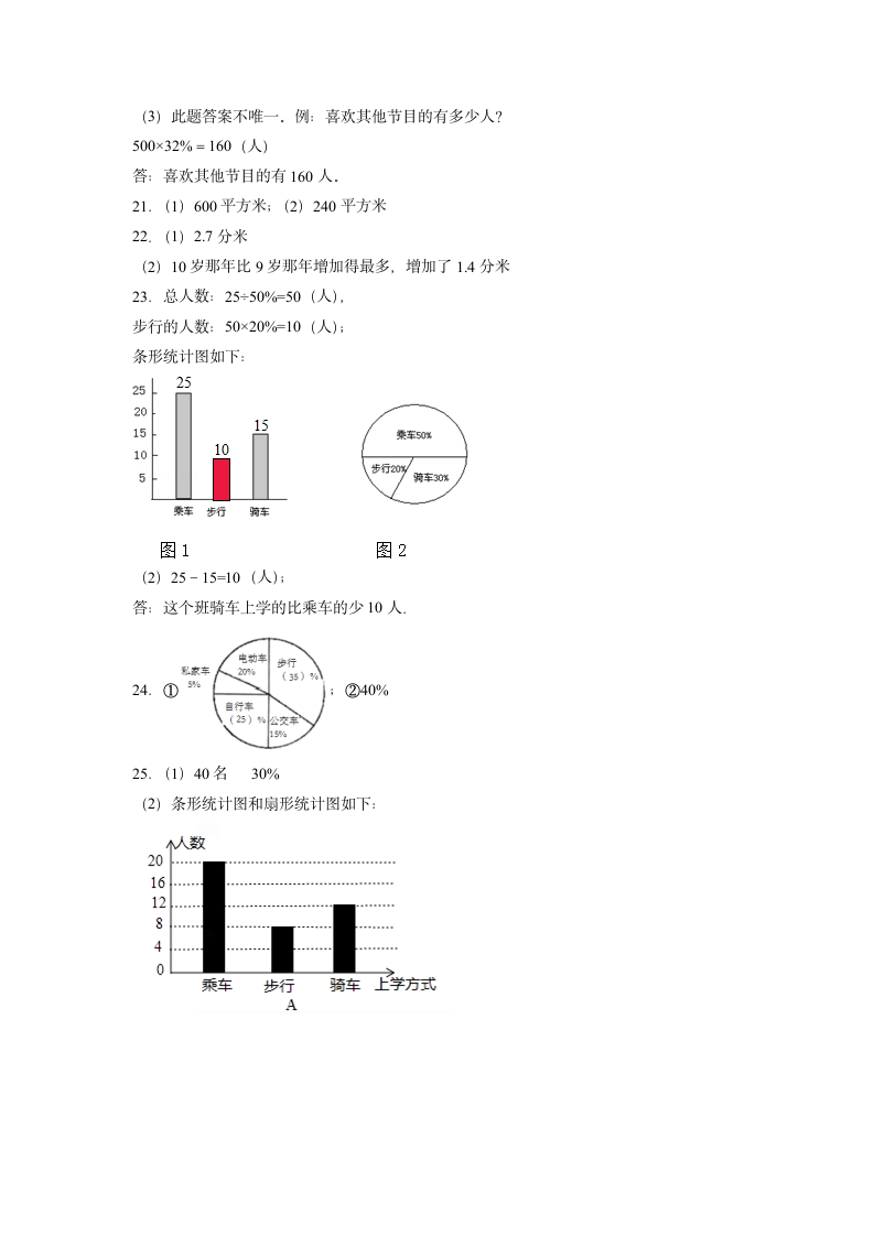 西师大版六年级下学期数学第四单元扇形统计图 单元测试（含答案）.doc第8页