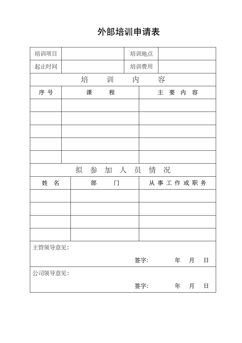 外部培训申请表.docx