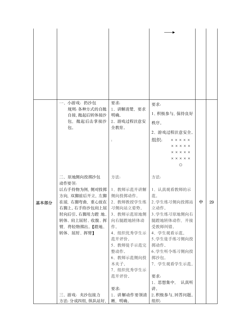 体育与健康三年级 原地侧向投掷沙包 教案.doc第3页