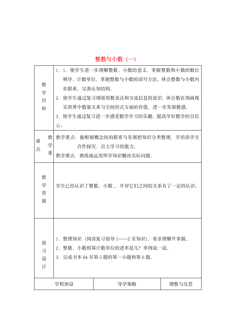 六年级数学下册 整数与小数复习教案 苏教版.doc第1页