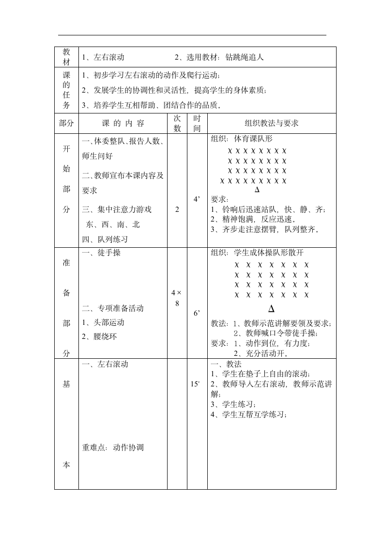 一年级上体育教案-左右滚动_通用版.doc第1页