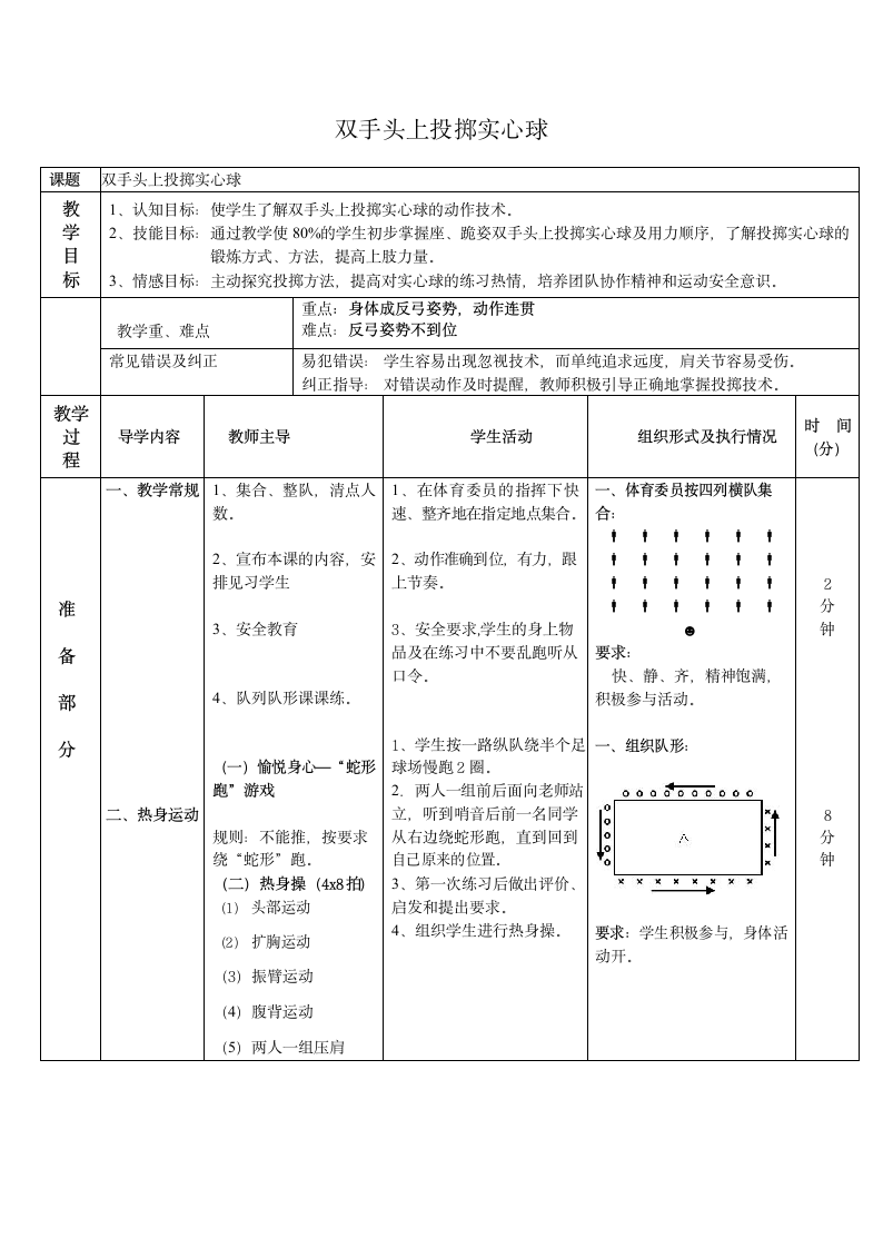 实心球（教案）- 体育四年级下册.doc第1页