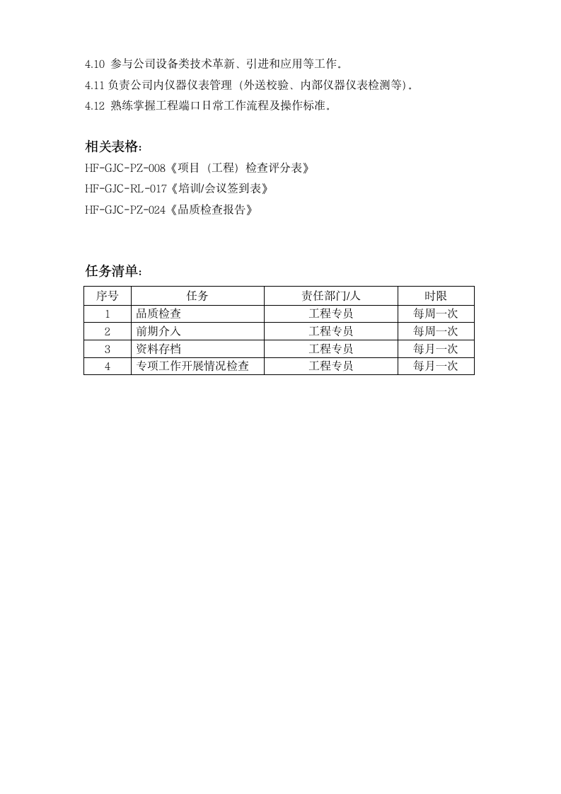 品质工程专员岗位职责.doc第4页