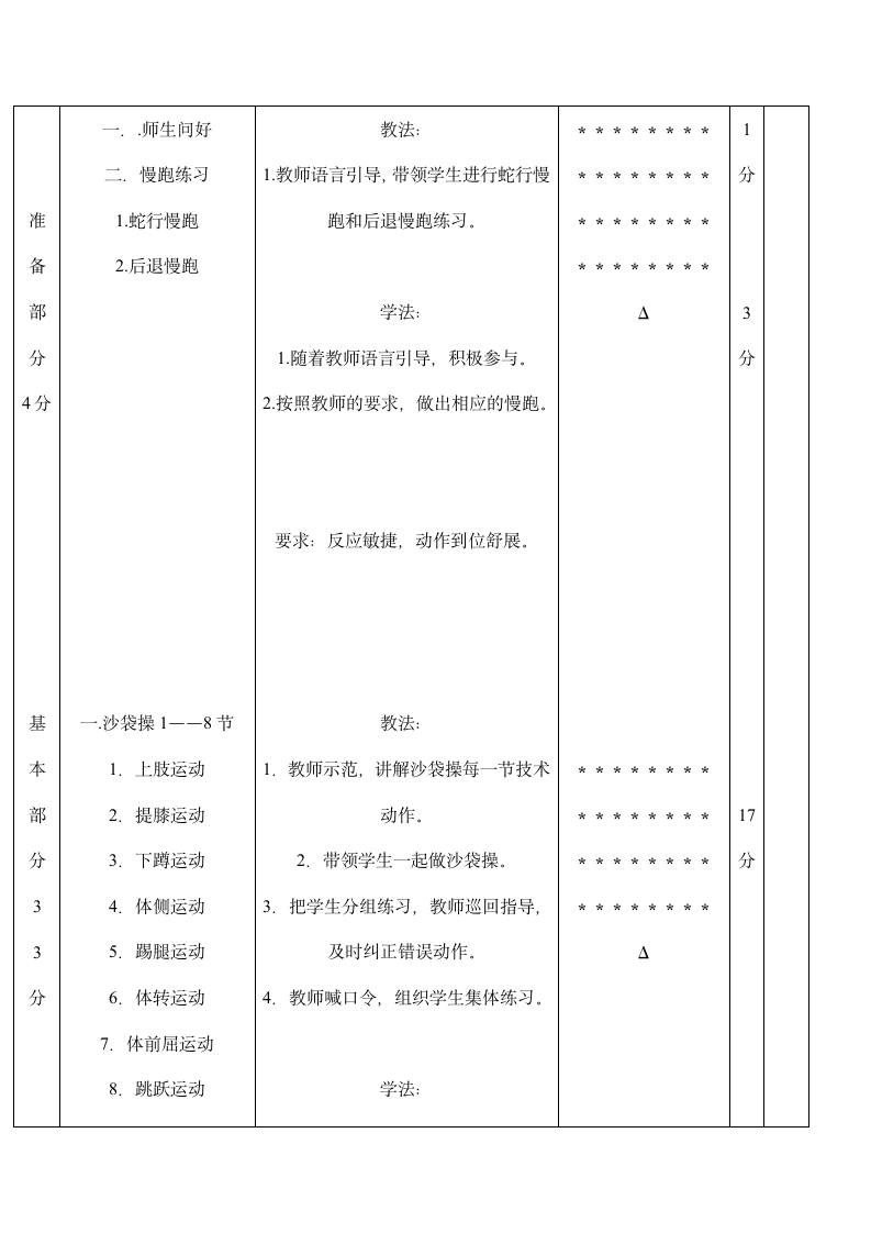 四年级下体育 学习沙袋操 教案 全国通用.doc第2页