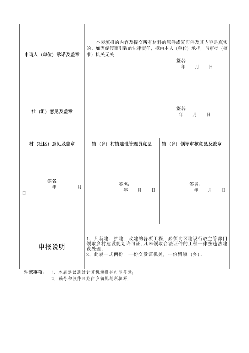 乡村建设规划许可证申报审批表.doc第2页