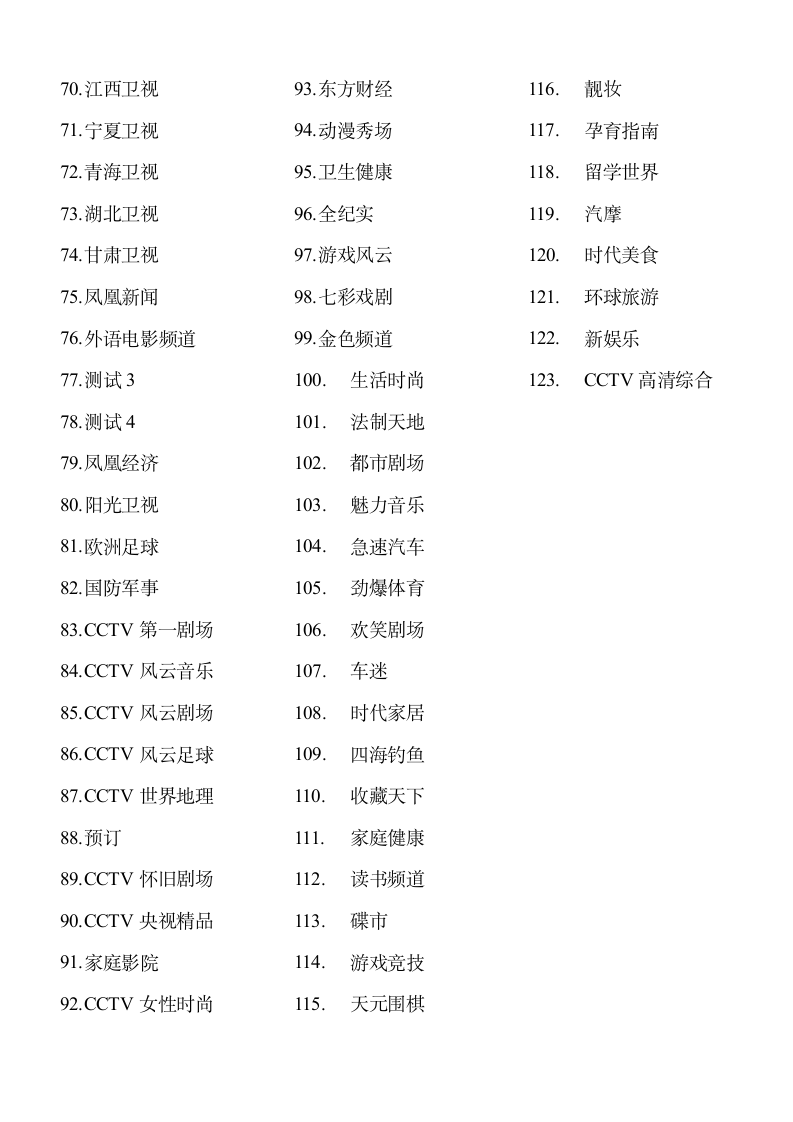 电视频道大全第2页