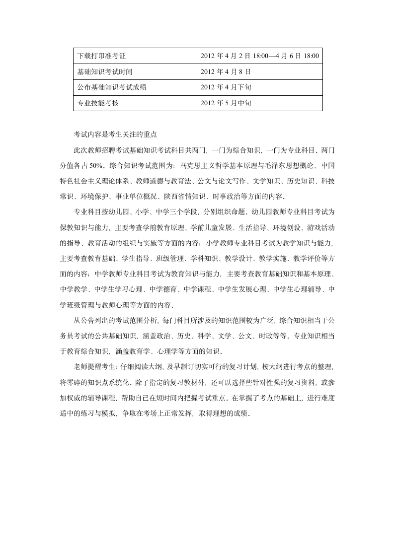 名师解读2012年陕西招教考试公告第2页