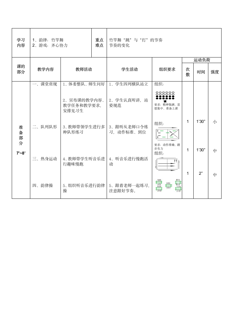 趣味竹竿舞（教案） 体育四年级上册.doc第3页