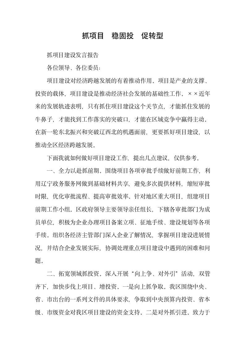 抓项目建设发言报告.docx第1页