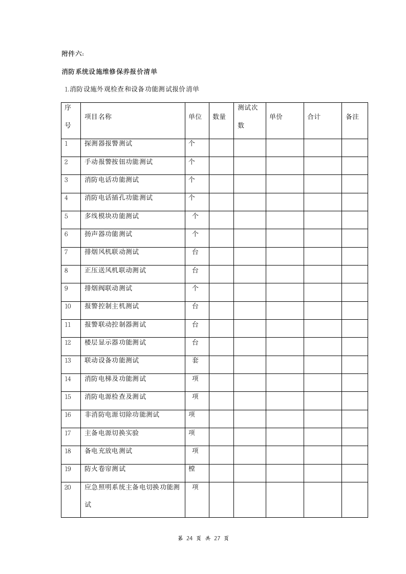 酒店大楼消防系统检测保养合同协议书范本 详细版.doc第24页