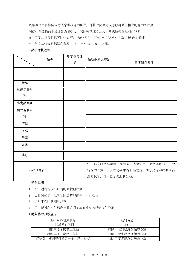 休闲食品企业经销商合同（详细版范本）(1).doc第10页