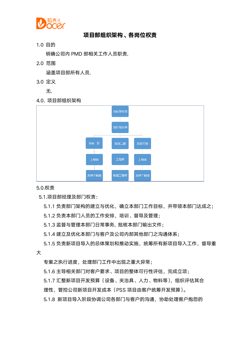 项目部组织架构、各岗位权责.docx第1页