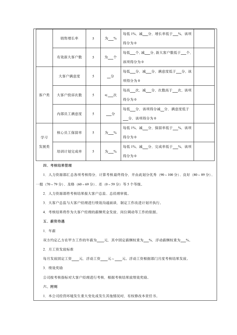 经理级人员绩效考核目标责任书及考核评价表.doc第10页